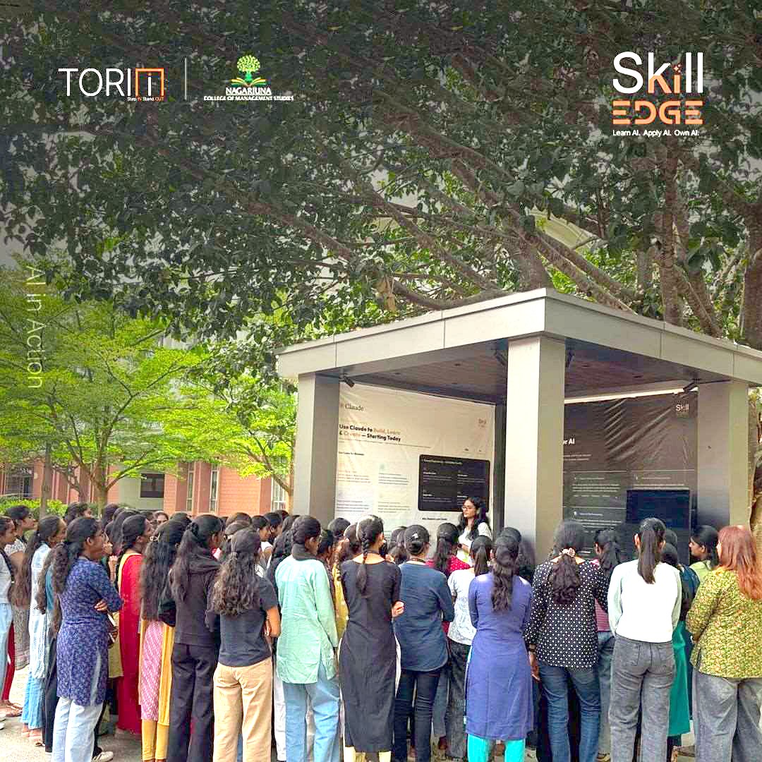 Day 3 — a full crowd around the kiosk