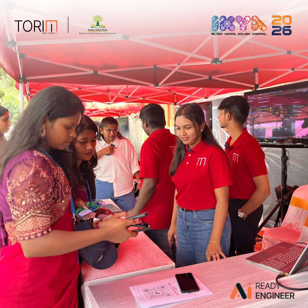NCET students interacting with Claude AI at a campus booth